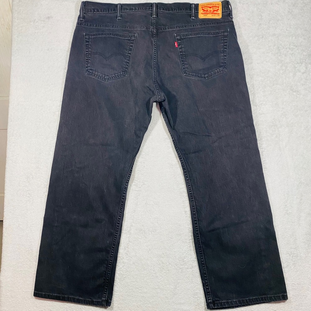 Levi's 569 Loose Straight Jeans Mens 40x30 Black Faded Denim 00569-0125 - Picture 3 of 16